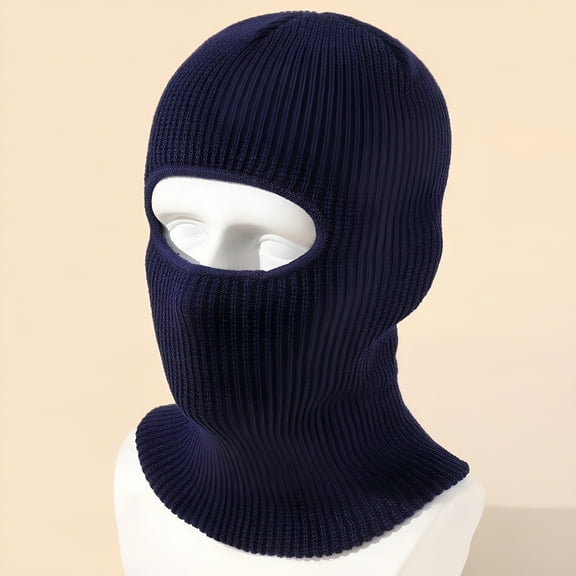 XIRQI Unisex Full Face Cover 1 Hole Ski Mask Balaclava Beanies Hats for Men Women Army Tactical Cs Windproof Knit Hat Winter Warm Caps