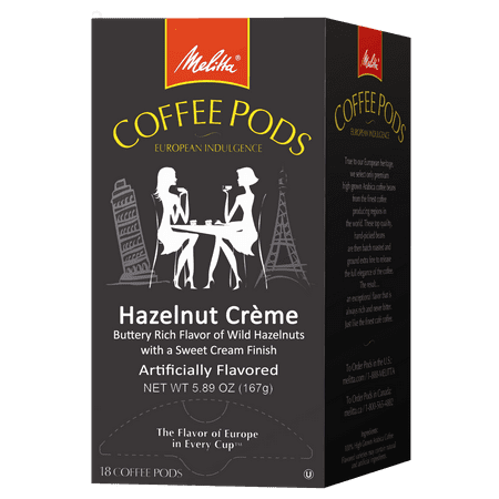 Melitta Hazelnut Crème Coffee Pods for Senseo & Hamilton Beach Brewers, 18 ct