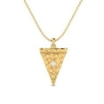 thumbnail image 1 of Collier pour Femme en Argent Sterling 925 Vermeil Or avec Diamant Moissanite Rond de 3 mm, Forme Trillion, 1 of 3