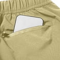 thumbnail image 4 of Men's Hiking Cargo Shorts 10" with Zipper Pockets Quick Dry Casual Stretch Golf Work Elastic Waistband Short Outdoor Summer Khaki, 4 of 9