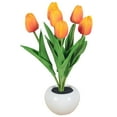 thumbnail image 2 of Kripyery LED Night Light Real Touch Creative Six Branches Tulips Potted Artificial Flower Bedside Lamp Wedding Living Room Home Decoration, 2 of 8