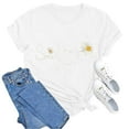 thumbnail image 5 of 2026 Womens T Shirts Fashion Tops Letter Daisy Flower Print Short Sleeve Summer Dressy Casual Clothes, 5 of 5