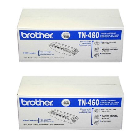 Brother Genuine TN460 High-Yield Toner Cartridge 2-Pack  Black