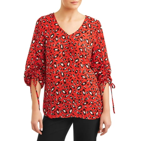 - Women's Ruched Sleeve Blouse