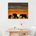 thumbnail image 2 of Acheng  Wall Art Canvas Prints - Sunset with African Elephants Picture Painting - Modern Wall Artwork Framed for Gifts Bathroom Home Kitchen Office Decor  20x16in, 2 of 6