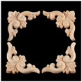 thumbnail image 4 of 32 Piezas 6X6 cm Estilo Europeo Tallado en Madera Esquina Apliques Muebles Sin Pintar Decoración de La Puerta, 4 of 4