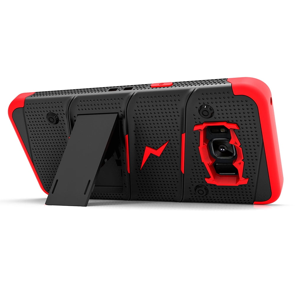 galaxy note 8 / s8 / s8 plus case, zizo bolt w/ screen protector and holster
