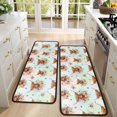 thumbnail image 4 of Kitchen Rugs Sets Of 2,Colorful Highland Cow Flower Pattern Anti Fatigue Kitchen Mat Rugs Non Slip Washable,Decorative Kitchen Floor Mats for Kitchen,Sink,Laundry,17"x47"+17"x47", 4 of 5