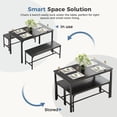 thumbnail image 2 of CONCETTA 3-Piece Dining Table Set with 1 Table,2 benches,Space-Saving Small Dining Set for 2–4 People for Apartment, Daily Meals & Bistro, Gray, 2 of 8