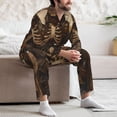 thumbnail image 7 of Picia Western Skull Cowboy Pattern Men’s Long-Sleeve Sleepwear Set - Soft 2-Piece Loungewear with Pockets, Comfy PJs for Relaxing Nights-Small, 7 of 7