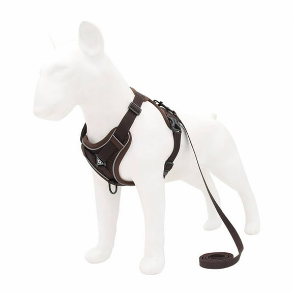 BESTSKY Dog Lead,Comfortable Fit Dog Harness,Premium Polyester Material Dog Leash,Coffee,L