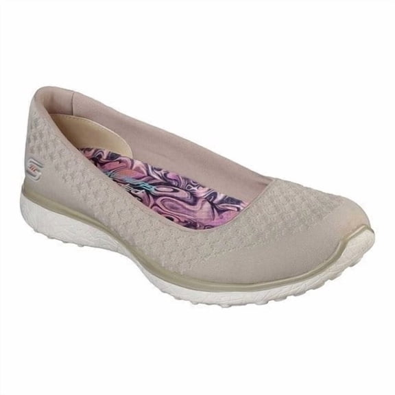 Skechers Slip on Shoes for Women Microburst One Up Fashion Sneakers Breathable Woven Fabric Air Cooled Memory Foam Lightweight Cushioned Midsole