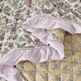thumbnail image 6 of Lush Decor Lola Block Print&nbsp;Ruffle Reversible Floral Quilt 3 Piece Set King/ Cal King Purple & Yellow - Block Print Quilt - Vintage Floral Bedding Set, 6 of 10