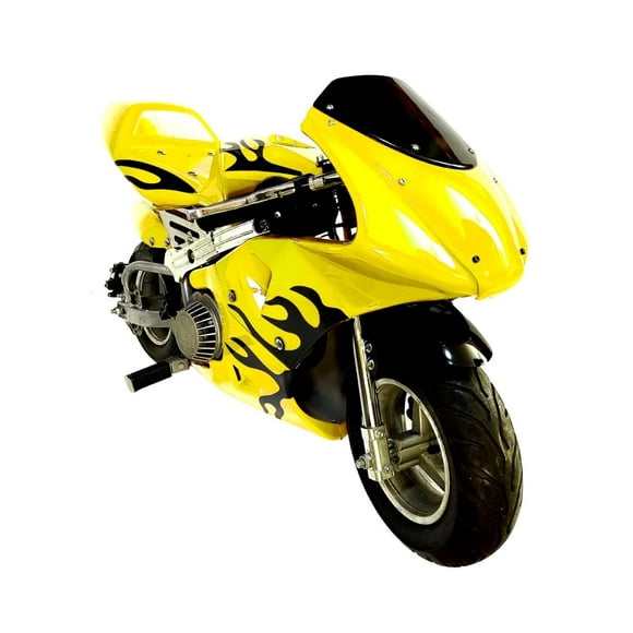 Motocicleta Infantil Shahoma PB04 Pocket Bike Deportiva 49cc Amarilla