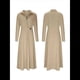thumbnail image 3 of Vestido Maxi Informal de Otoño para Mujer, con Solapa, Abertura, Antiarrugas, y Bolsillos para Vacaciones Albaricoque M, 3 of 5