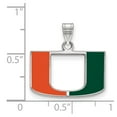 thumbnail image 2 of Sterling S. Rh-plated LogoArt University of Miami Small Enamel Pendant; for Adults and Teens; for Women and Men, 2 of 2