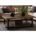 thumbnail image 4 of Alaterre Furniture Pomona Rustic Natural 48" Wide Coffee Table with Shelf and Metal Legs for Living Room, Rustic Natural, 4 of 12