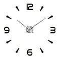 thumbnail image 1 of Reloj de pared 3D DIY con superficie de espejo, silencioso, adhesivo para el hogar Negro, 1 of 5