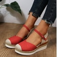 thumbnail image 5 of Dakaela Womens Espadrilles Wedge Sandals Closed Toe Walking Shoes Ankle Strap Platform Dress Heels, 5 of 8