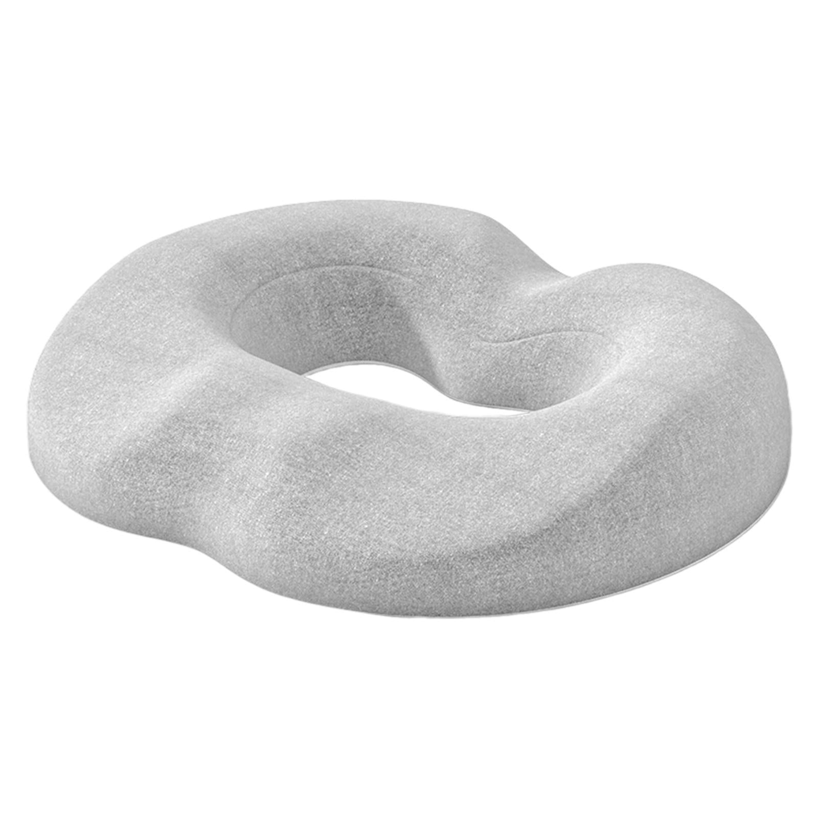 Yinanstore Donut Pillow Hip Support Cushion Lightweight Center Hollow Non Slip Tailbone Support Pad Tailbone Seat Cushion for Car Travel Light Gray