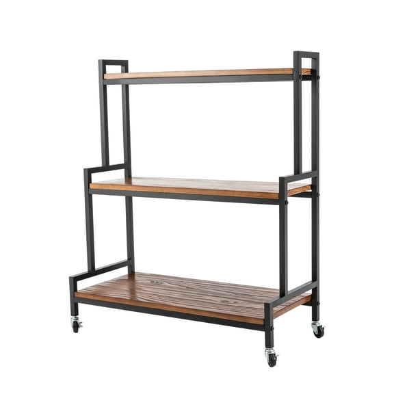 Wood and Metal Shelf Flower Pot Plant Stand Rack Garden Indoor Outdoor Patio
