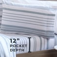thumbnail image 6 of Great Bay Home Turkish Cotton Solid Flannel Sheet Set  (Twin XL, Soft Blue - Stripe), 6 of 6