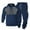 01 Navy, variant on Fewfanhot Sweatsuits for Men Hoodies Button Collar Drawstring Hooded Pullover Sweatshirt Casual Long Sleeve Tops Shirts