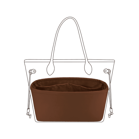 DGAZ Purse Organizer Insert Fits Neverfull-Mini/PM/MM/GM Bags,Silk Bag Organizer,Luxury Handbag & Tote Shaper(Gold,BB)