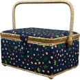 thumbnail image 3 of SINGER Large Sewing Basket Ditsy Floral Print with Matching Zipper Pouch, 3 of 8