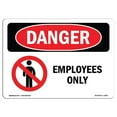 thumbnail image 1 of SignMission OS-DS-A-1824-L-2266 18 x 24 in. OSHA Danger Sign - Employees Only, 1 of 1