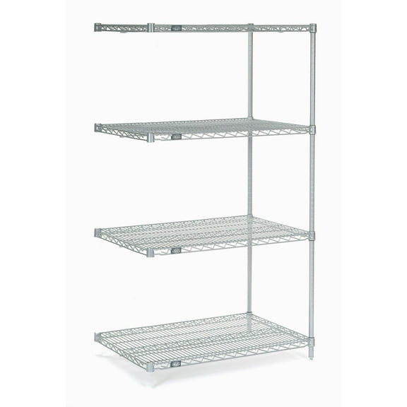 Nexel Wire Shelving Add-On, Poly-Z-Brite, 24"W X 24"D X 63"H