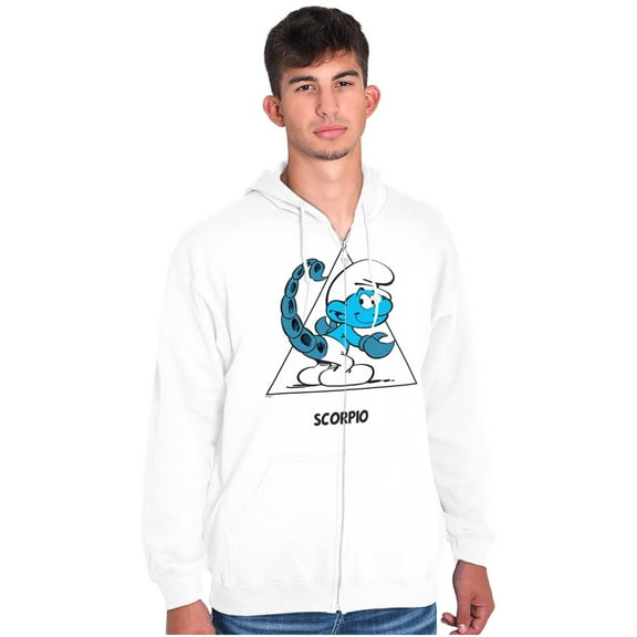 The Smurfs Scorpio Zodiac Sign Zip Up Hoodie Men's Women's Brisco Brands S