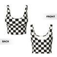 thumbnail image 6 of Uemuo Black and White Checkerboard Pattern Women's Sports Bra - High Impact Support, Breathable, and Comfortable Athletic Bra for Running, Yoga, and Workouts, 6 of 9