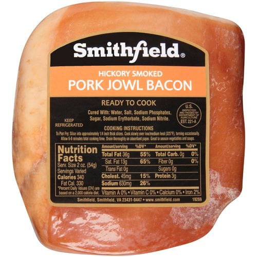 Smithfield Pork Jowl Bacon, 1.0 2.0 lb BrickSeek