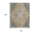 thumbnail image 3 of 8' X 10' Silver Tan And Gray Floral Power Loom Area Rug, 3 of 7