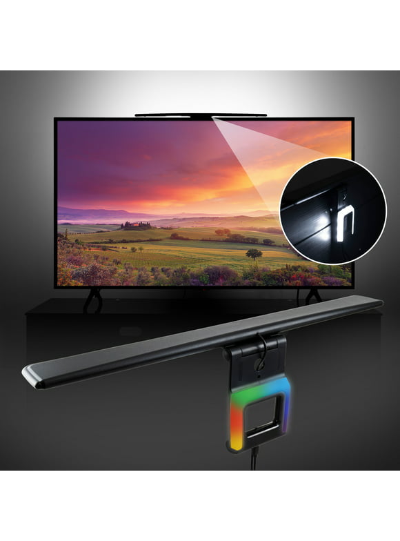 GE HDTV LED Antenna, Color-Changing Lighting, Indoor TV Antenna, 45 Miles, Black, Vhf Uhf 1080P 4K, Indoor Passive