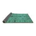thumbnail image 2 of Ahgly Company Indoor Round Oriental Turquoise Blue Traditional Area Rugs, 4' Round, 2 of 4