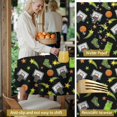 thumbnail image 5 of Basketball and Jersey Black Pattern Round Tablecloth 70"x70", Wrinkle Resistant Wipeable Table Cover for Kitchen Dining Room Picnic Patio and Party, 5 of 6