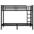 thumbnail image 5 of Metal Twin XL Bunk Bed Metal Bed Frame with Side Ladder and Safety Rails Bunk Bed Twin XL over Twin XL for Teens and Adults Black, 5 of 9