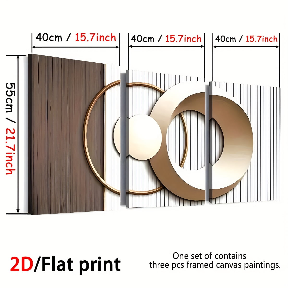 2D Flat 2D Plane Printing, 3 Luxury Modern Fashion Abstract Art, Framed Canvas Paintings And Posters, Ready to Hang, Home Decoration, Wall Art, Room Decoration, HD Printing,