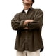 thumbnail image 3 of pstuiky camisas de manga larga para hombre, Camisa informal de pana de color liso con cuello abotonado y manga larga para hombre Tops casuales para hombres s, 3 of 7
