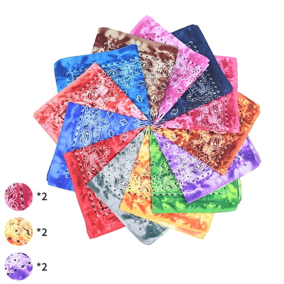 ZHUYING 16 Pieces Bandanas Paisley Print Novelty Headband Cowboy Headwraps Scarfs Hair Head ,Suitable For All Kinds Of People