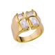 thumbnail image 1 of Irregular Square Zircon Rings For Women Stainless Steel Geometric Opening Ring Trend Wedding Party Fashion Jewerly Gift 2024, 1 of 5