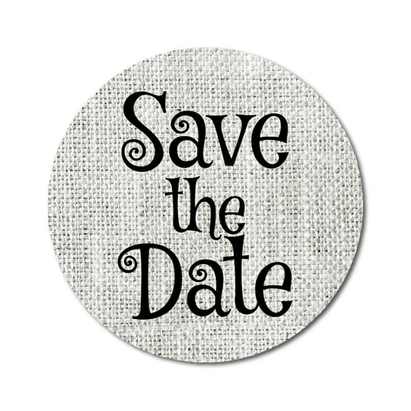 Darling Souvenir Elegant Text Calligraphy 1.6 Inches Round Save The Date Mini Stickers-45 Pcs