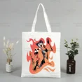 thumbnail image 3 of Helluva Boss-Bolso de mano de lona para mujer, bolsa de compras ecológica, bolso de hombro grande, bolso plegable Harajuku, bolso de compras de dibujos animados de comedia, 3 of 5