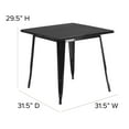 thumbnail image 4 of Flash Furniture Felix Commercial Grade 31.5" Square Black Metal Indoor-Outdoor Table, 4 of 9