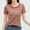 Red, variant on Womens Tops Striped Printed Crew Neck Loose Fit T-Shirts Trendy Vacation Short Sleeve Fashion Casual Blouses