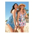 thumbnail image 6 of Swim 365 Women's Plus Size Loop-Strap V-Neck Tummy Control Two-Piece Swim Dress, 6 of 6