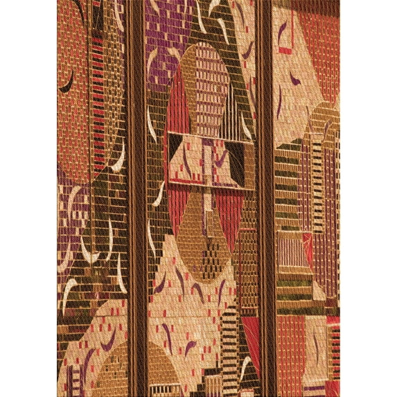 Ahgly Company Indoor Rectangle Patterned Carrot Orange Area Rugs, 5' x 7'