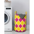 thumbnail image 3 of Abstract Laundry Bag, Colorful Modern Patterns with Geometrical Lantern Shapes Design Bicolour Art, Basket with Handles Drawstring Closure for Laundromats, 13" x 19", Yellow Hot Pink, by Ambesonne, 3 of 4